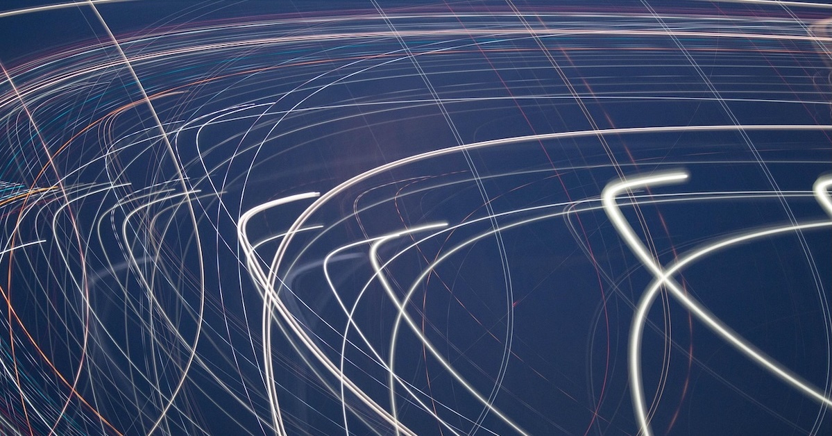 Image of light and speed to represent sophisticated algorithmic trading and low-latency trading technology.